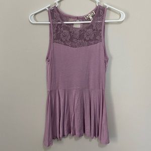 Kirra lavender purple peplum with lace XSmall